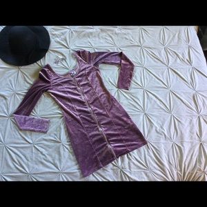 H&M DIVIDED Purple Velvet Bodycon Dress